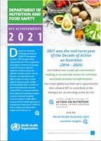 Department of Nutrition and Food Safety key achievements 2021 publication cover