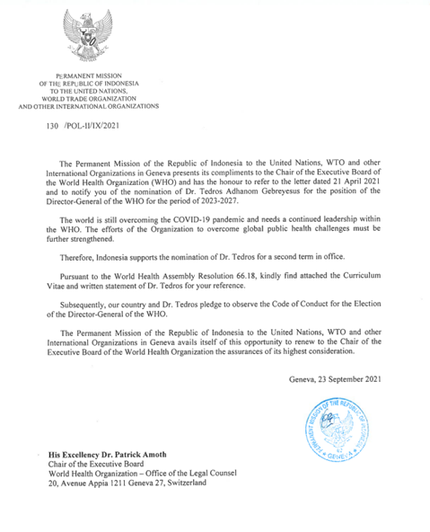 Proposals from Indonesia